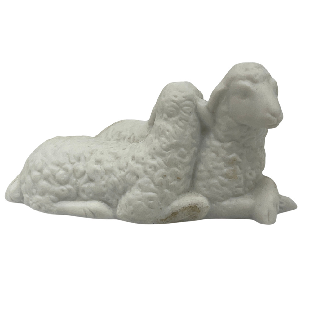 Avon Nativity Collectible The Sheep in White Bisque Porcelain Figurine 1983